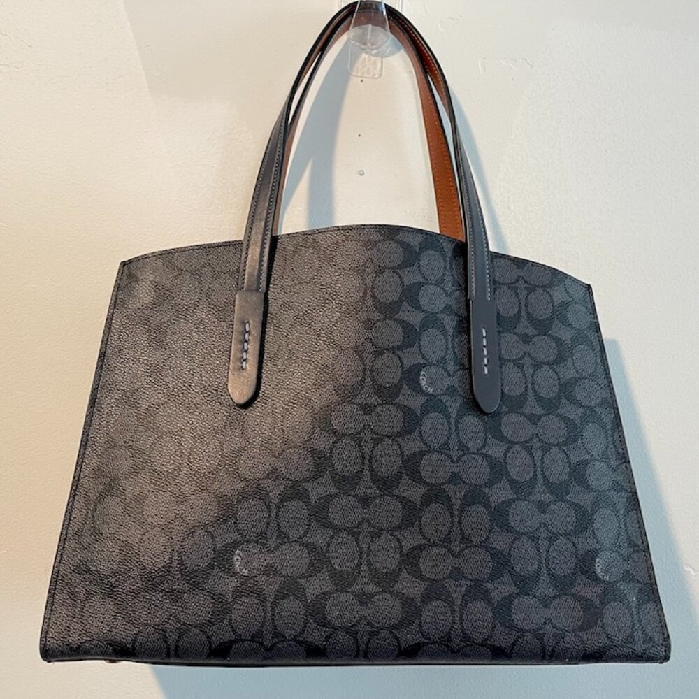 Coach Black Signature Canvas Reversible Tote
